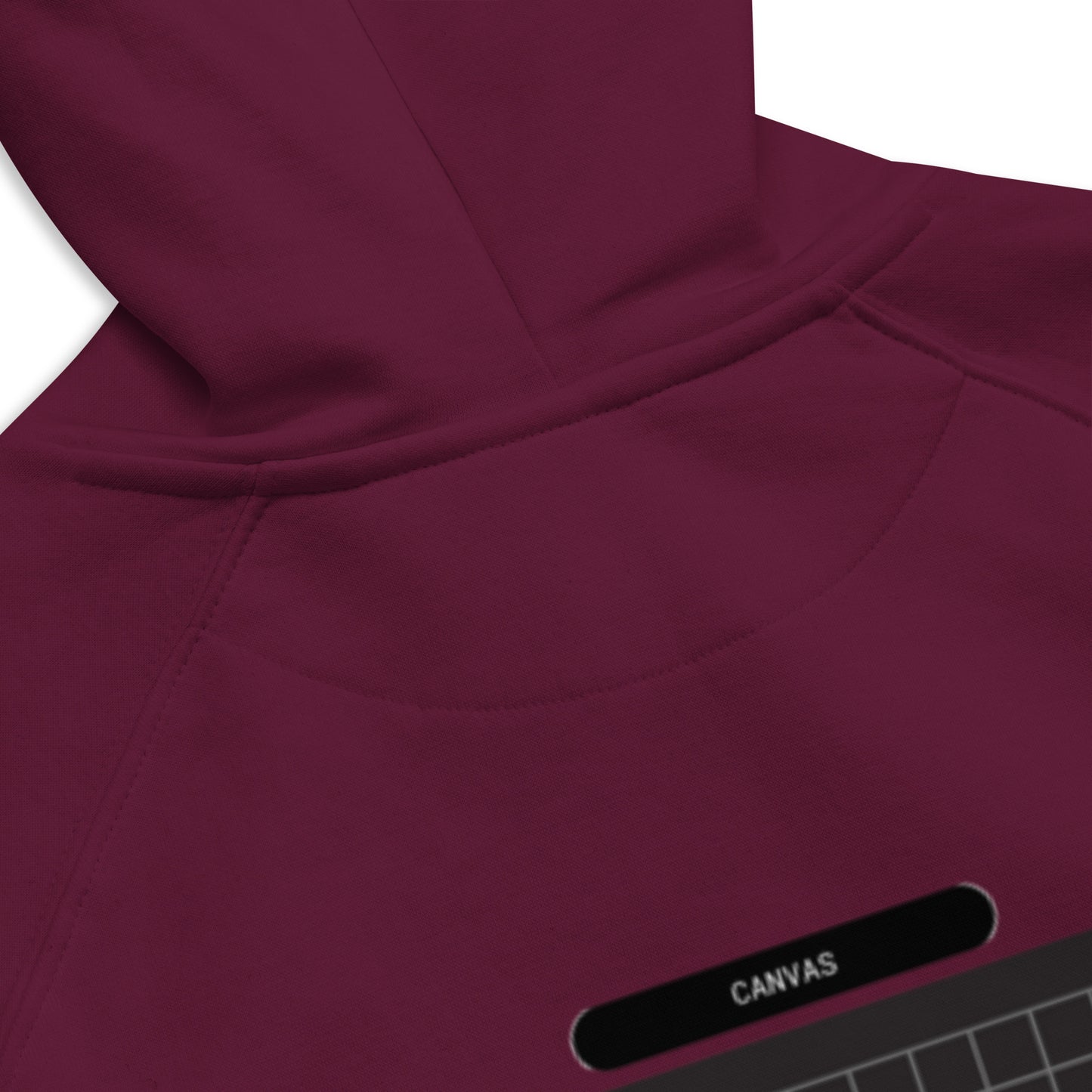 Small Black Canvas -- Burgundy Red Hoodie