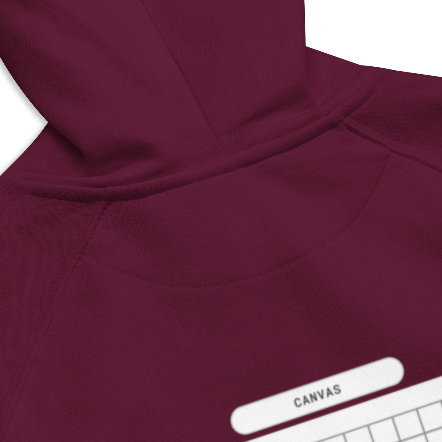 Small White Canvas -- Burgundy Red Hoodie